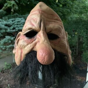 2003 Paper Magic Group Halloween Mask Old Man Troll Monster Big Ear Nose Hair